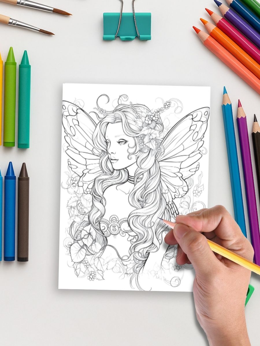 Fairy Glow – 230 Beautiful Fairy Coloring Pages - Image 4