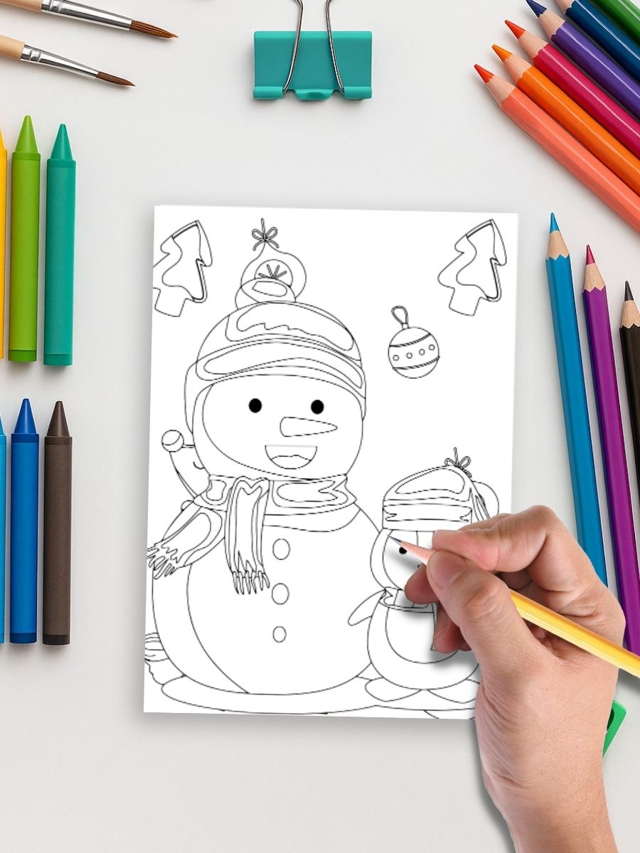 Cozy Winter Moments – 30 Kids Winter Coloring Pages - Image 4